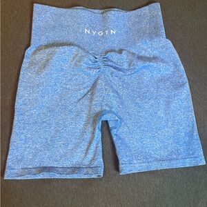 NVGTN Sky Blue Scrunch Seamless Shorts